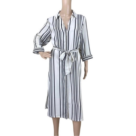 Button up Striped shirt Dress H&M NEW - Picture 2 of 6